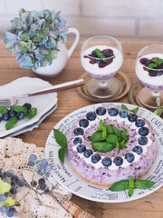 オシャレなブルーベリーケーキでティータイム