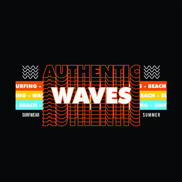 Authentic Waves Surfwear Summer Vintage Tees