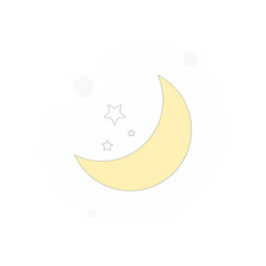 Obraz na płótnie Canvas moon snd stars vector flat illustration
