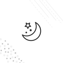moon star icon isolated line icon for web and mobile