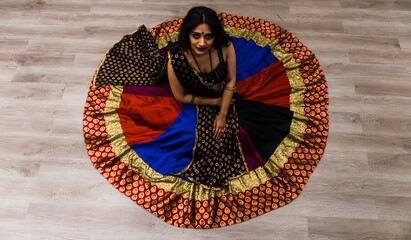 Indian Female Model in traditional Chaniya choli. Navratri is an Indian Festival and Chaniya choli...