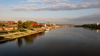 Fototapeta premium panorama of warsaw and wisla 