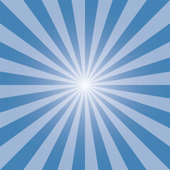 Obraz premium Blue sunburst backdrop. Rectangular sun rays background. Steel blue color sunbeam background design for various purposes.