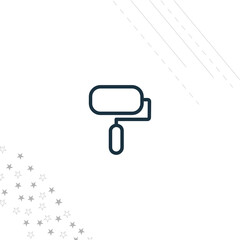 painting roller isolated line icon for web and mobile