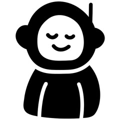 
Trendy doodle style icon of space explorer, astronaut
