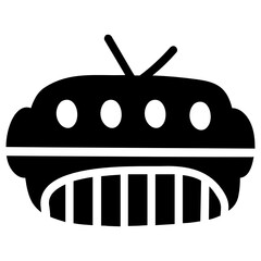 
Chatbot solid icon. Artificial conversational entity 
