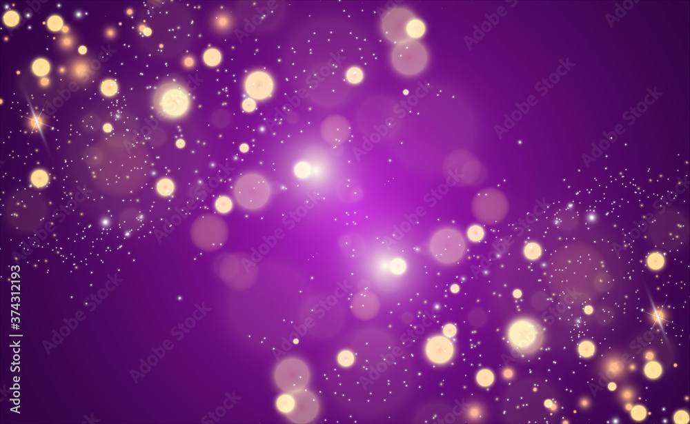 Poster Beautiful sparks shine with a special light. Vector sparkles on transparent background. Christmas abstract pattern. Background for the image.	