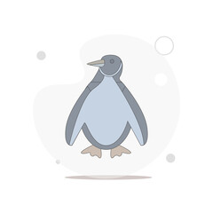 Obraz premium Emperor Penguin isolated vector flat illustration on white
