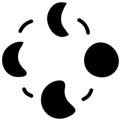 
Different moon phases, solid design icon
