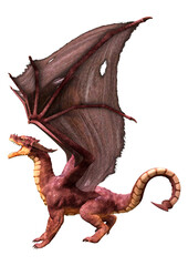 3D Rendering Fairy Tale Dragon on White