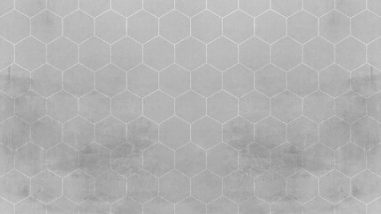 Fototapeta premium Abstract seamless white grey gray bright concrete cement stone tile wall made of hexagonal geometric hexagon print texture background