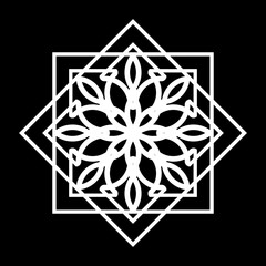 Design monochrome decorative snowflake element
