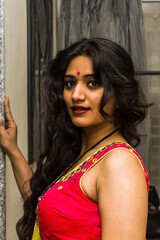 Indian Female Model in traditional Chaniya choli. Navratri is an Indian Festival and Chaniya choli...