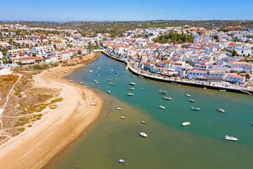 Fototapeta na wymiar Aerial from the village Ferragudo in the Algarve Portugal