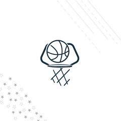 basketball isolated line icon for web and mobile