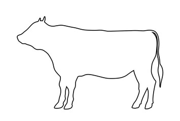 丑年　横向きに立つ牛のシルエット