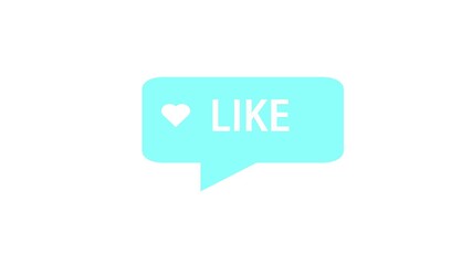 Animated like button, lower third icon. Animation, vlog, motion graphics. Useful for social media channels, interfaces, websites. Chroma key. 