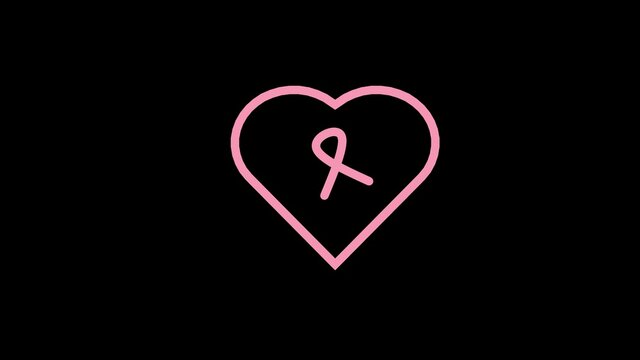Pink ribbon cancer awareness. Modern style logo for october month awareness campaigns. World Breast Cancer Awareness Day