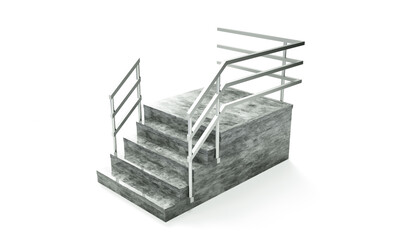 Blank stairs. 3d illustration isolated on white background