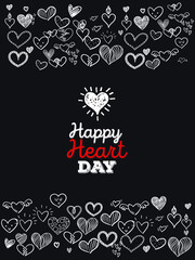 Set of Hand draw Heart day Doodle backgrounds. Objects from a Heart.