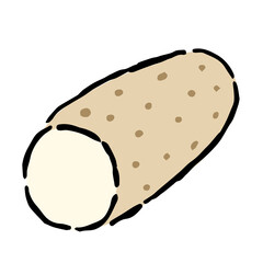 Illustration of Chinese yam: Illustration like hand drawn illustration with ink and brush