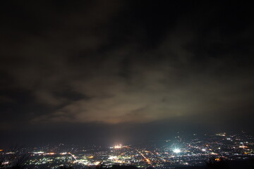 Fototapeta na wymiar A night landscape from the mountain in Nagano, Japan.