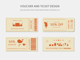 ticket or voucher vector template design
