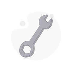 Wrench isolated vector flat illustration on white