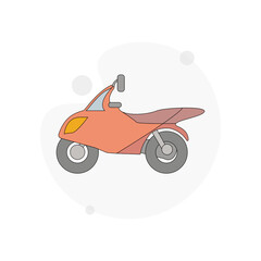 sport style scooter isolated vector flat illustration on white