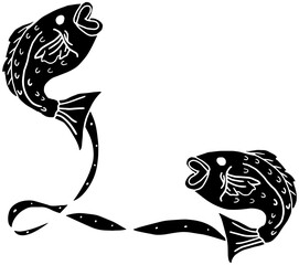 魚座のシルエットイラスト © foolchico