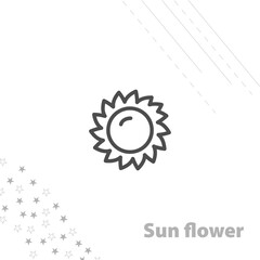 sunflower isolated line icon for web and mobile