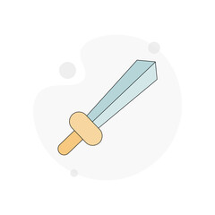 sword isolated vector flat illustration
