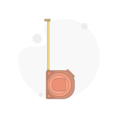 Tape measure icon. Roulette construction isolated vector flat illustration on white