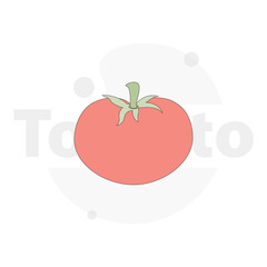 red tomato isolated vector flat illustration