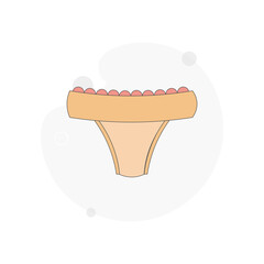 woman Underpants isolated vector flat illustration on white