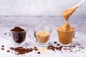 Soluble coffee cold cream with brown sugar
