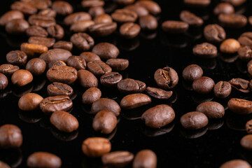 Coffee grains pattern texture background