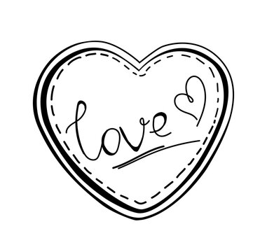 heart in a heart and the inscription love ( lettering )