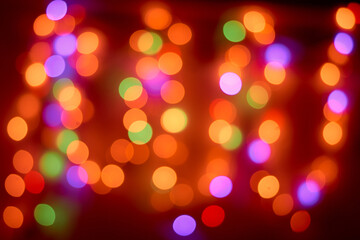 Defocused bokeh lights Yellow red green blue purple blurred lights bokeh background