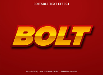 bolt text effect template with sans style and bold concept use for business logo or product brand