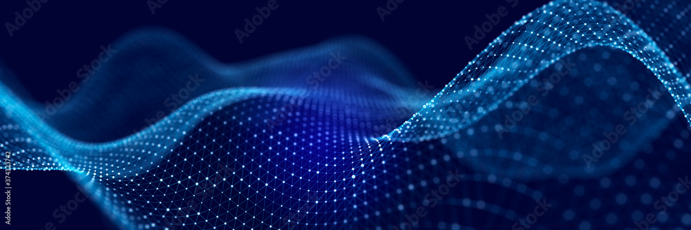 Leinwandbilder Technological background . Network connection structure. Digital data communication. 3D