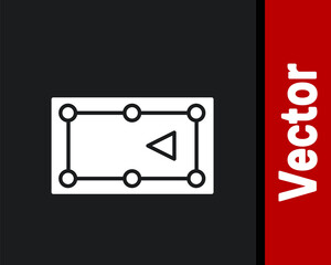 White Billiard table icon isolated on black background. Pool table. Vector Illustration.
