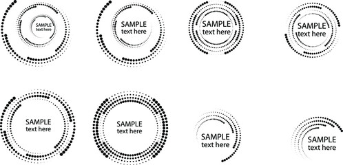 Radial halftone dots in Circle Form for comic books . fireworks Explosion background . Vector Illustration . Starburst
 round Logo . Circular Design element . Abstract Geometric star rays . Sunburst .