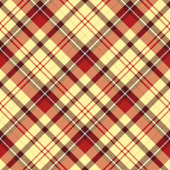 Seamless pattern in positive light yellow, red and brown colors for plaid, fabric, textile, clothes, tablecloth and other things. Vector image. 2