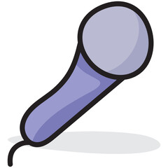 
Mic icon in flat design, a transducer device vector 
