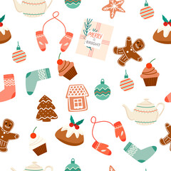 seamless pattern with Christmas elements