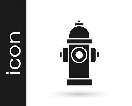 Black Fire hydrant icon isolated on white background. Vector.