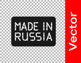 Black Made in Russia icon isolated on transparent background. Vector.