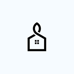 abstract house logo. tree icon