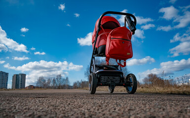 baby carriage in the park